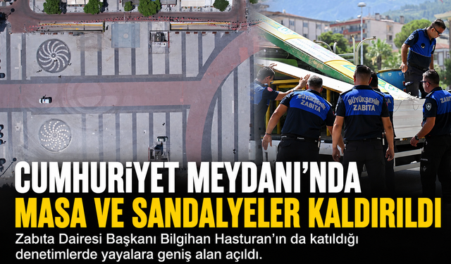 Manisa'da İşgaliye Denetimi: Cumhuriyet Meydanı Temizlendi