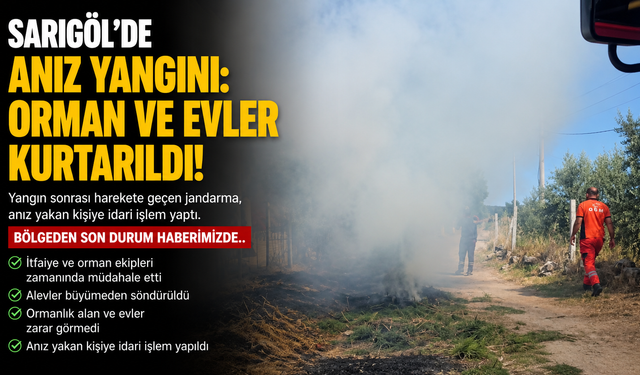 Sarıgöl'de Anız Yangını: Orman ve Evler Kurtarıldı!