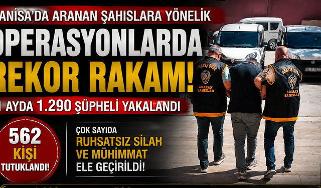 Manisa'da Aranan Şahıslara Yönelik Operasyonlarda Rekor Rakam