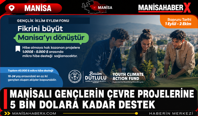 Manisalı Gençlerin Çevre Projelerine 5 Bin Dolara Kadar Destek