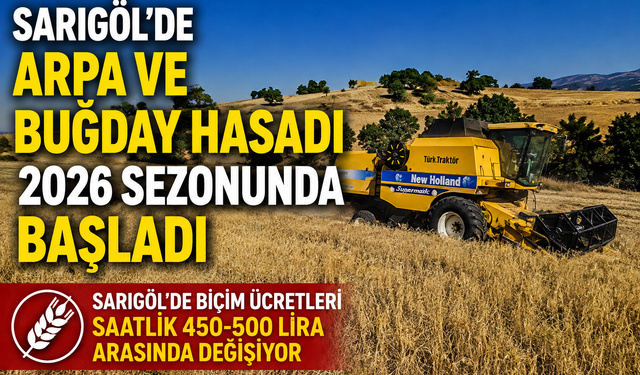 Sarıgöl'de Arpa ve Buğday Hasadı 2026 Sezonunda Başladı