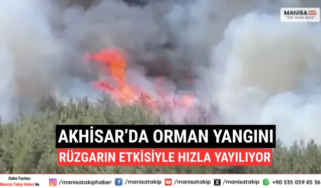 Akhisar’da Orman Yangını Rüzgarın Etkisiyle Hızla Yayılıyor