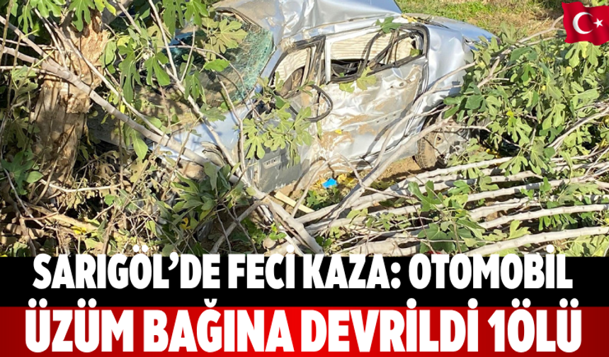 Sarıgöl’de feci kaza: Otomobil üzüm bağına devrildi 1ölü