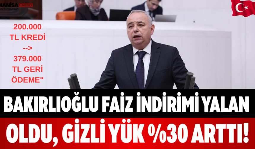 Bakırlıoğlu Faiz İndirimi Yalan Oldu, Gizli Yük %30 Arttı!