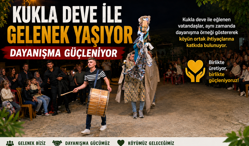 Demirci’de Kukla Deve Şovu Hem Eğlence Hem Destek