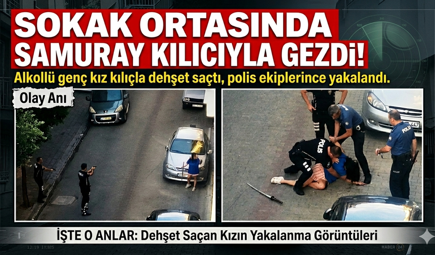 Sokak Ortasında Samuray Kılıcıyla Gezdi! İşte O Anlar