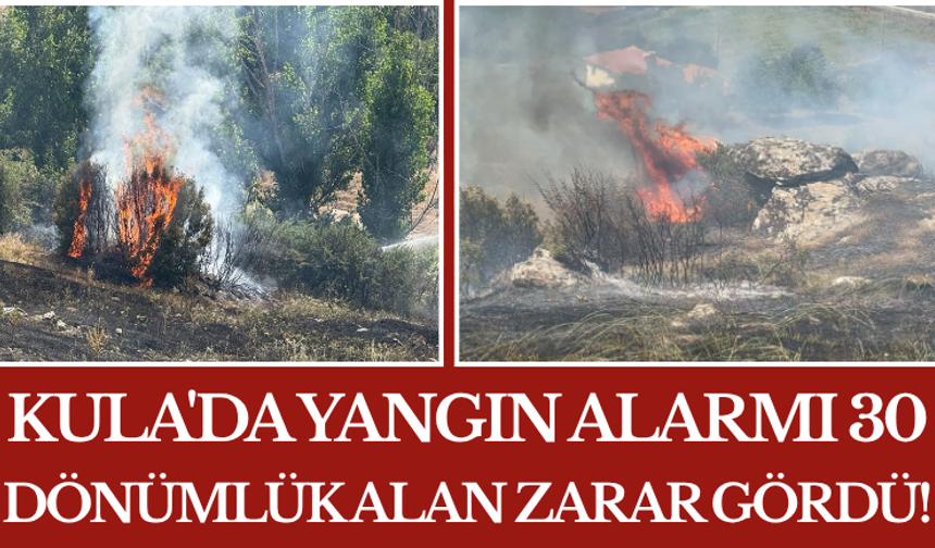 Kula'da Yangın Alarmı 30 Dönümlük Alan Zarar Gördü!