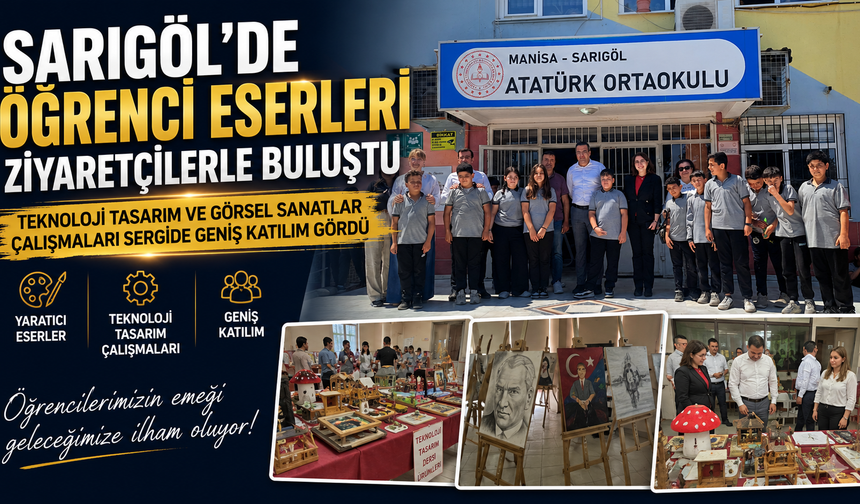 Sarıgöl’de Öğrenci Eserleri Ziyaretçilerle Buluştu