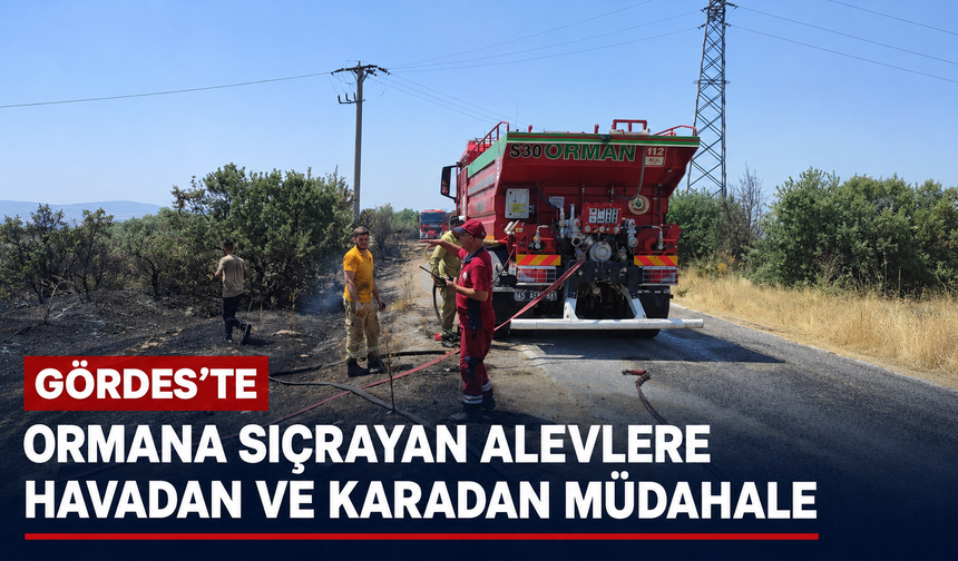 Gördes’te Ormana Sıçrayan Alevlere Havadan ve Karadan Müdahale