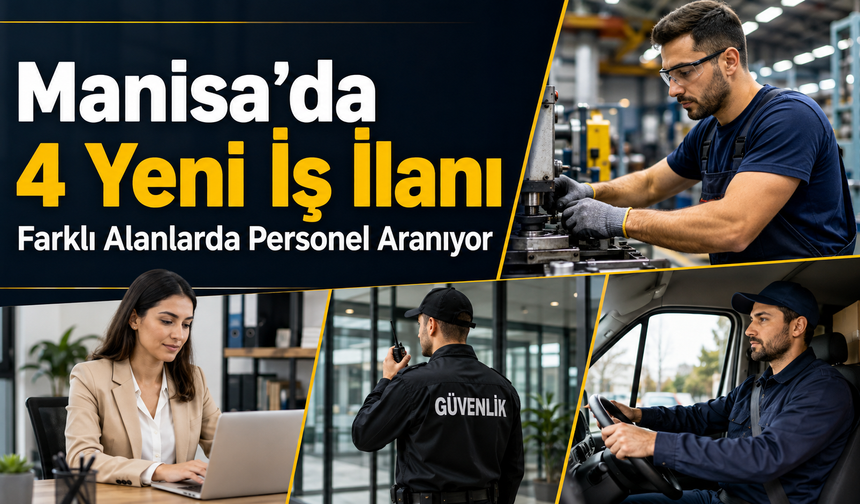 Manisa’da 4 Yeni İş İlanı Farklı Alanlarda Personel Aranıyor