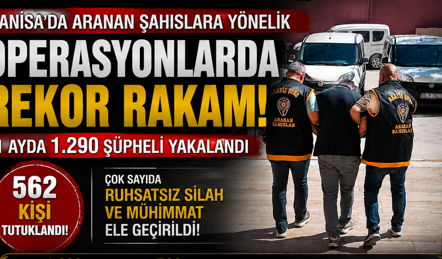 Manisa'da Aranan Şahıslara Yönelik Operasyonlarda Rekor Rakam