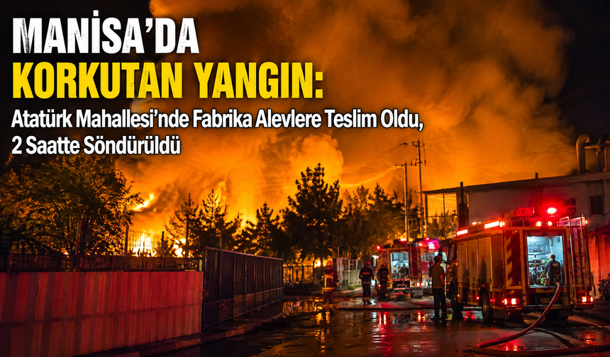 Manisa'da Korkutan Yangın: Atatürk Mahallesi'nde Fabrika Alevlere Teslim Oldu, 2 Saatte Söndürüldü