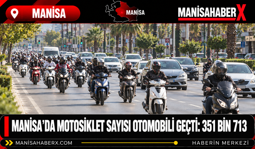 Manisa’da motosiklet sayısı otomobili geçti: 351 bin 713