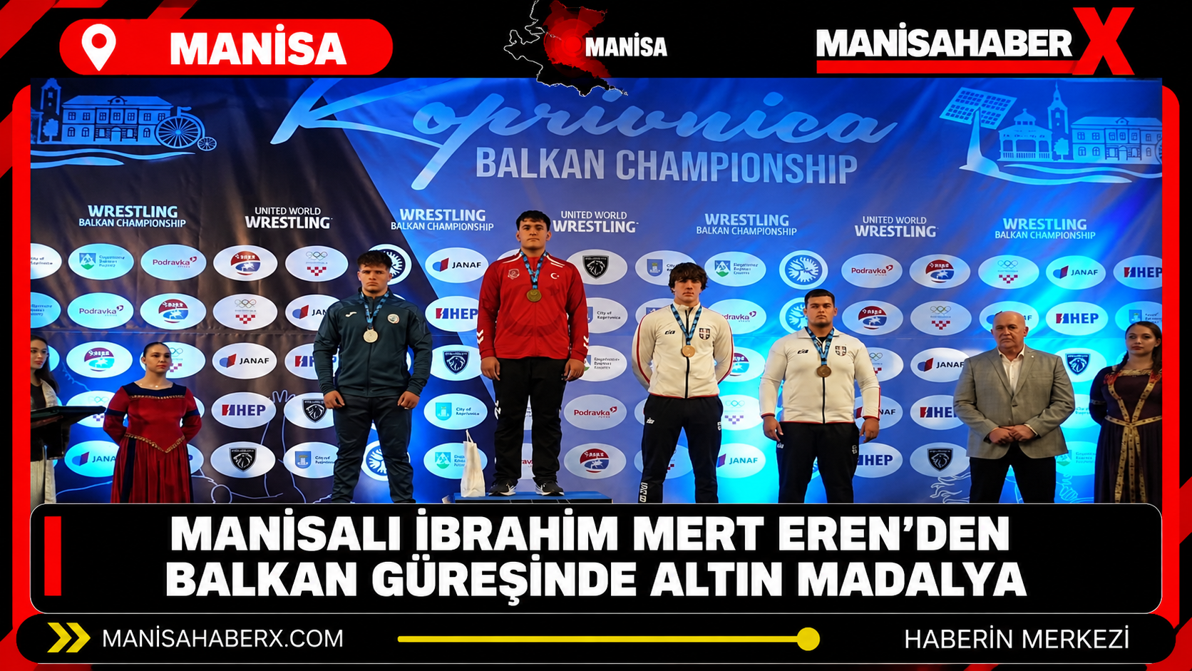 Manisalı İbrahim Mert Eren’den Balkan güreşinde altın madalya